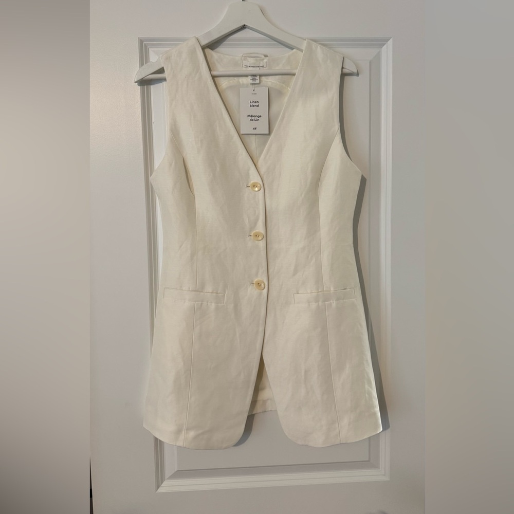 H&M Cream Linen Blend Vest